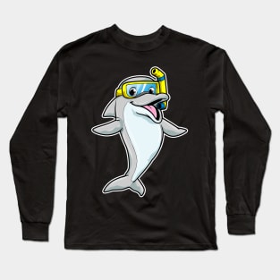 Dolphin at Swimming with Snorkel Long Sleeve T-Shirt